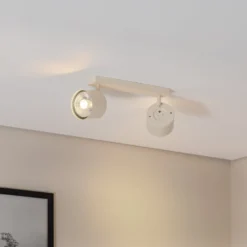 Deckenspot Chloe verstellbar zweiflammig, beige