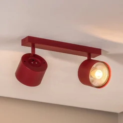 Deckenspot Chloe verstellbar zweiflammig, rot
