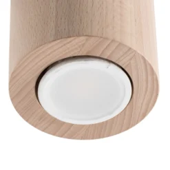 Deckenspot Eve, buche, Holz, Ø 8 cm, GU10