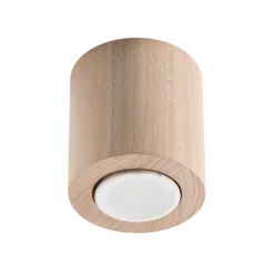 Deckenspot Eve, buche, Holz, Ø 8 cm, GU10