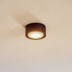 Deckenspot Flea aus Stahl, schwarz