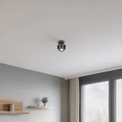 Deckenspot GAMBIT, schwarz, Ø 10 cm, Metall, GU10-LED