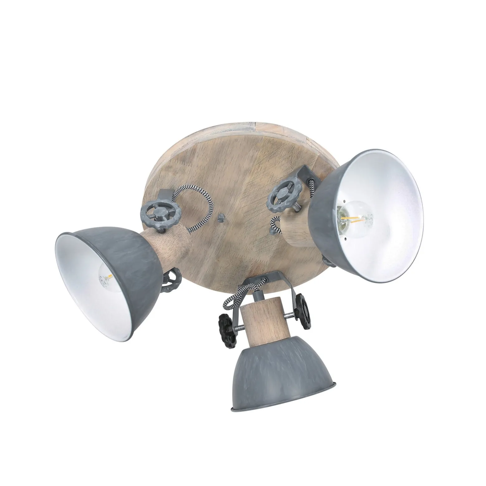Deckenspot Gearwood, 3-flammig rund, grau