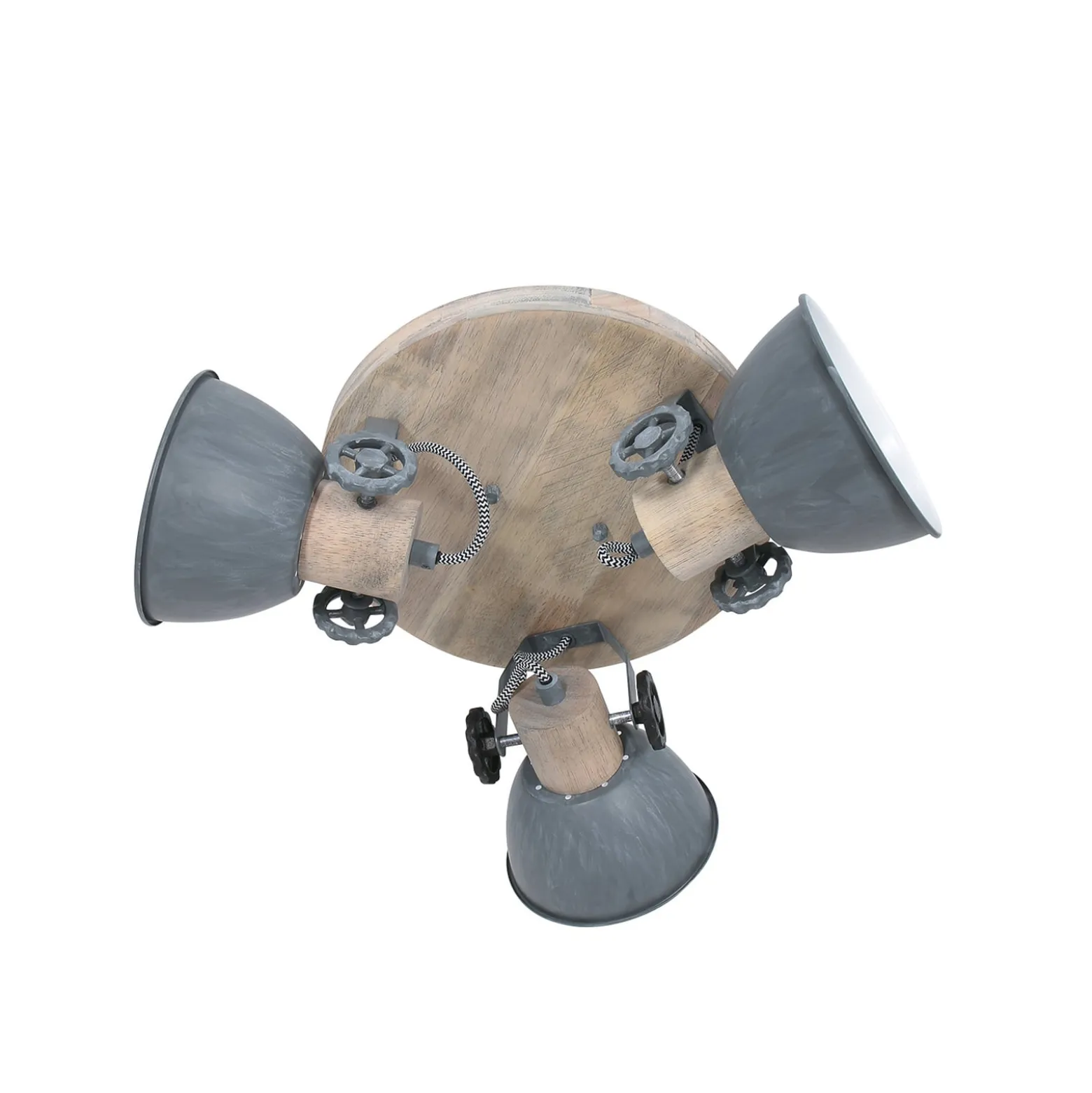 Deckenspot Gearwood, 3-flammig rund, grau