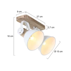 Deckenspot Gearwood, 2-flammig, weiß