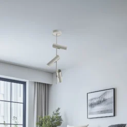 Deckenspot Leda 3, taupe, 3-flammig, Stahl, GU10, Höhe 76 cm