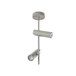 Deckenspot Leda 2, taupe, 2-flammig, Stahl, GU10, Höhe 55 cm