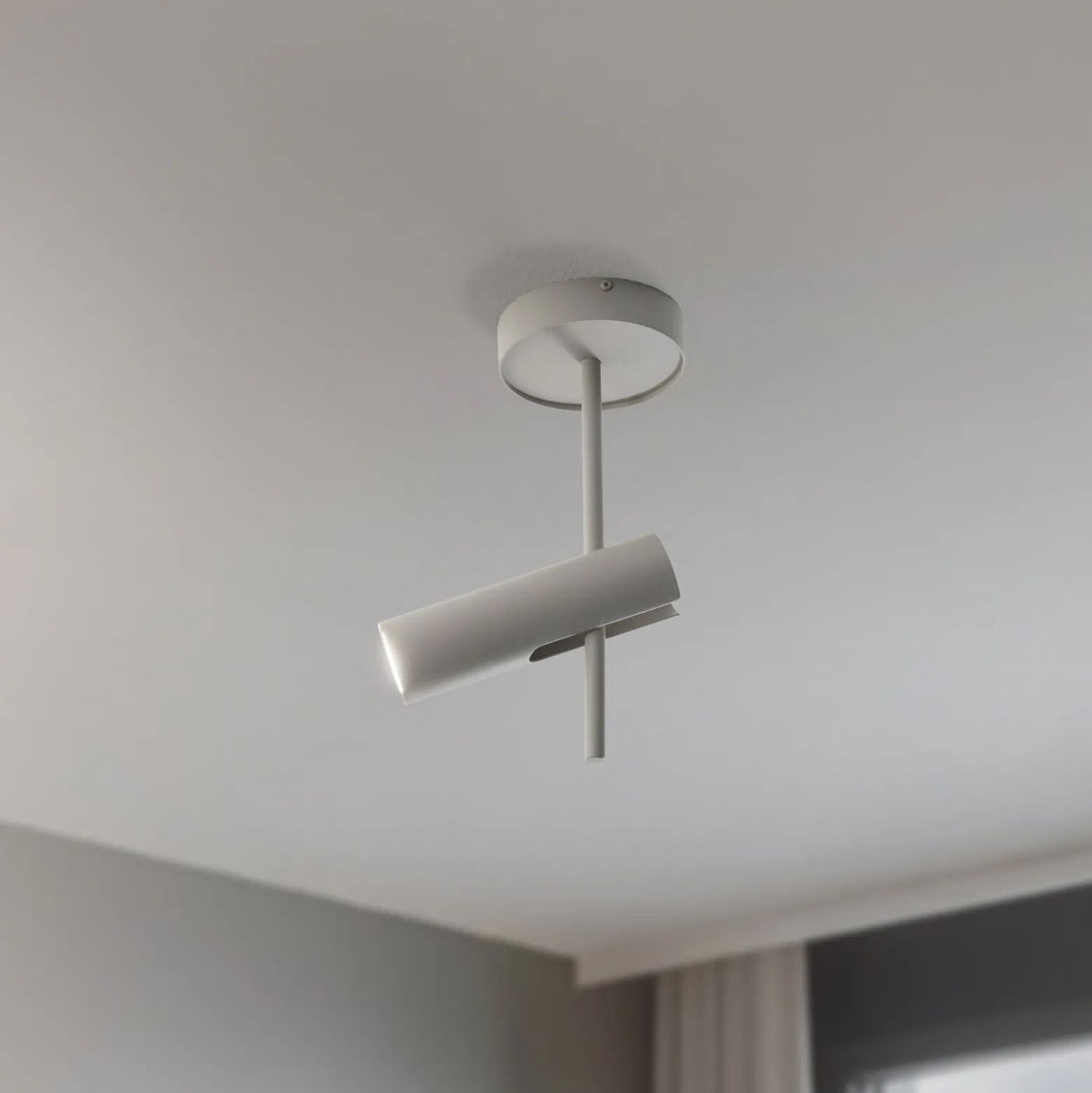 Deckenspot Leda 1, taupe, 1-flammig, Stahl, GU10, Höhe 34 cm