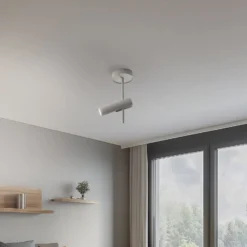 Deckenspot Leda 1, taupe, 1-flammig, Stahl, GU10, Höhe 34 cm