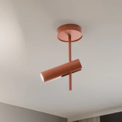 Deckenspot Leda 1, ziegelrot, 1-flammig, Höhe 34 cm