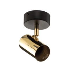 Deckenspot Lund in Schwarz und Gold, einflammig