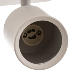 Deckenspot Modo aus Edelstahl, weiß, dreiflammig