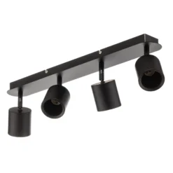 Deckenspot Modo aus Metall, schwarz vierflammig