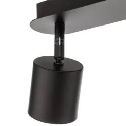Deckenspot Modo aus Metall, schwarz vierflammig