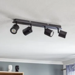 Deckenspot Modo aus Metall, schwarz vierflammig