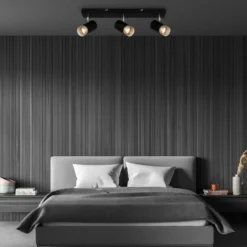 Deckenspot Plek GU10 schwarz/silber dreiflammig