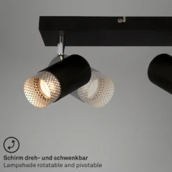 Deckenspot Plek GU10 schwarz/silber dreiflammig