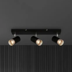 Deckenspot Plek GU10 schwarz/silber dreiflammig