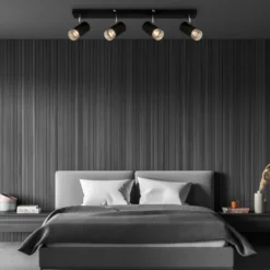 Deckenspot Plek GU10 schwarz/silber vierflammig
