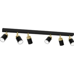 Deckenspot Reno, sechsflammig, schwarz/gold