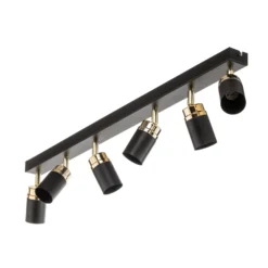 Deckenspot Reno, sechsflammig, schwarz/gold