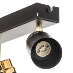 Deckenspot Reno, sechsflammig, schwarz/gold