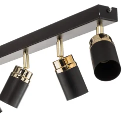 Deckenspot Reno, sechsflammig, schwarz/gold