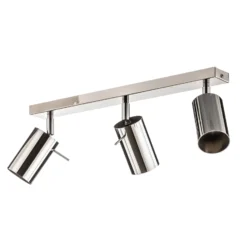Deckenspot Round, chrom, dreiflammig linear