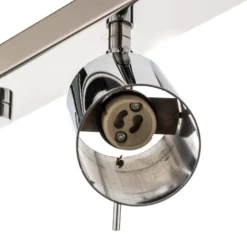 Deckenspot Round, chrom, sechsflammig linear