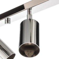 Deckenspot Round, chrom, sechsflammig linear