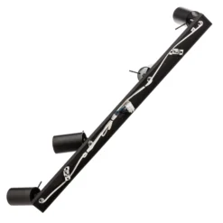 Deckenspot Round in Schwarz, vierflammig linear