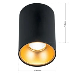 Deckenspot Starlight, rund, schwarz