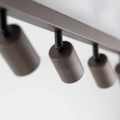 Deckenspot Top, justierbar, braun, achtflammig linear