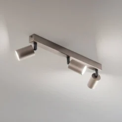 Deckenspot Top, justierbar, braun, dreiflammig linear