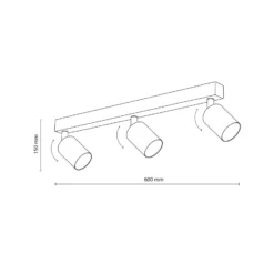 Deckenspot Top, justierbar, braun, dreiflammig linear