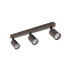 Deckenspot Top, justierbar, braun, dreiflammig linear