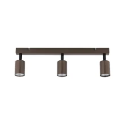 Deckenspot Top, justierbar, braun, dreiflammig linear
