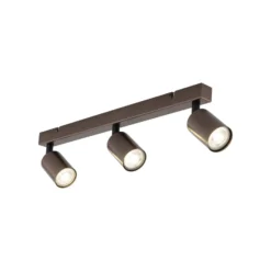 Deckenspot Top, justierbar, braun, dreiflammig linear