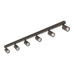 Deckenspot Top, justierbar, braun, sechsflammig linear