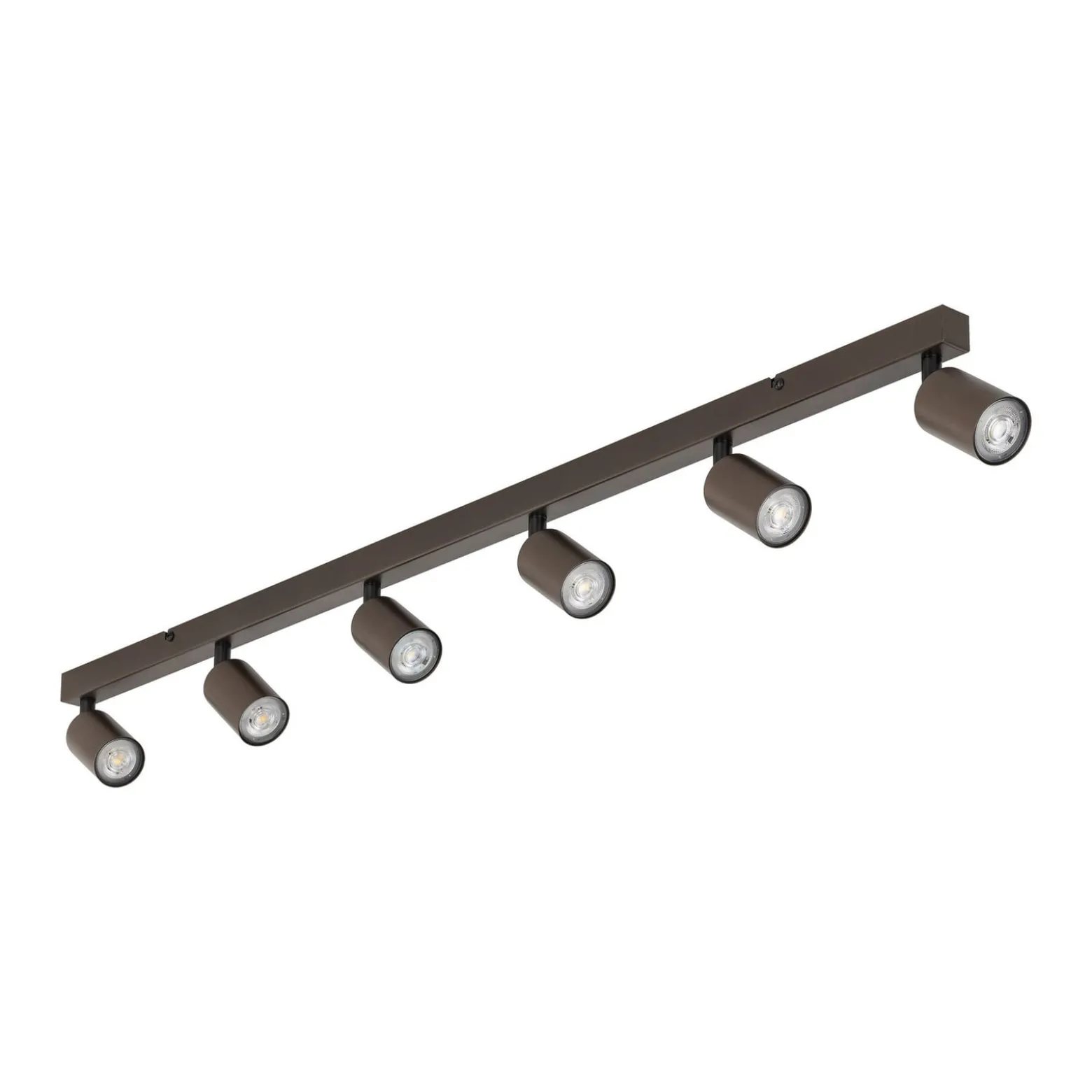Deckenspot Top, justierbar, braun, sechsflammig linear