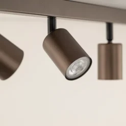 Deckenspot Top, justierbar, braun, sechsflammig linear