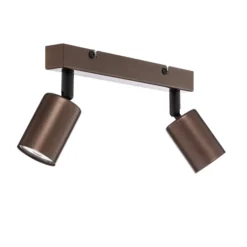 Deckenspot Top, justierbar, braun, zweiflammig linear