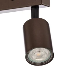 Deckenspot Top, justierbar, braun, zweiflammig linear