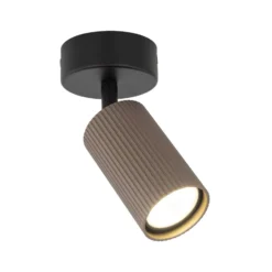 Deckenspot Tune, 1-flammig, braun, Metall, Ø 15 cm, GU10
