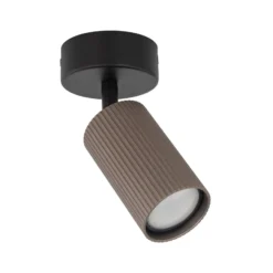 Deckenspot Tune, 1-flammig, braun, Metall, Ø 15 cm, GU10