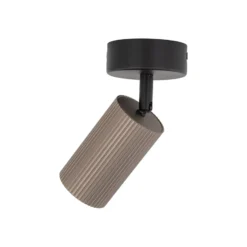 Deckenspot Tune, 1-flammig, braun, Metall, Ø 15 cm, GU10