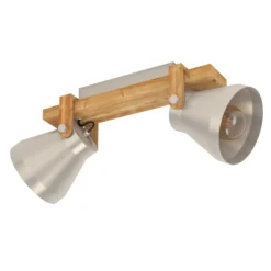 Deckenstrahler Cawton, Länge 58,5 cm, stahl/braun, 2-flg.