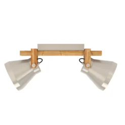 Deckenstrahler Cawton, Länge 58,5 cm, stahl/braun, 2-flg.