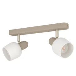 Deckenstrahler Corato, Länge 30 cm, sand/nickel/opal, 2-flg.