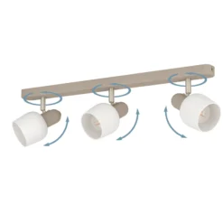Deckenstrahler Corato, Länge 52 cm, sand/nickel/opal, 3-flg.